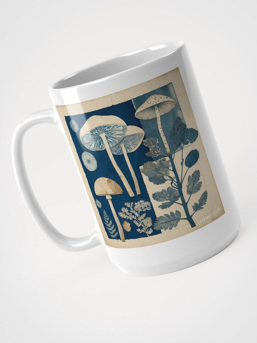 'Fungi in Blue' by Edward Martin : Vintage Botanical Mushroom Mug product image (3)