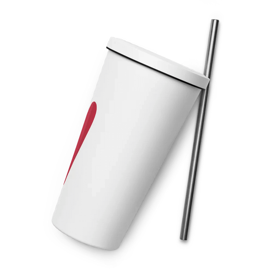 Insulated Tumbler with a Straw (Peace & Heart) product image (8)