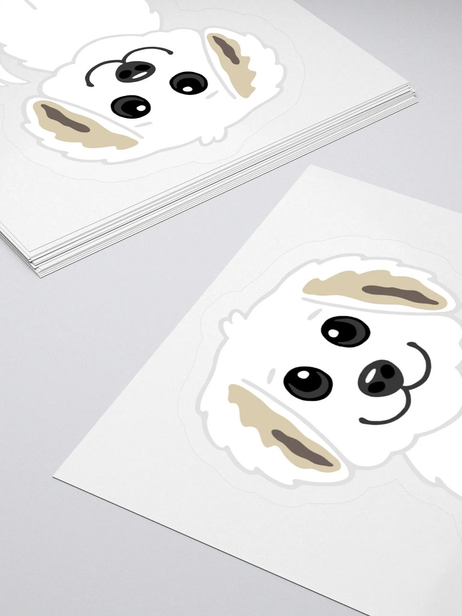 Adorable Cartoon White Puppy Sticker product image (10)