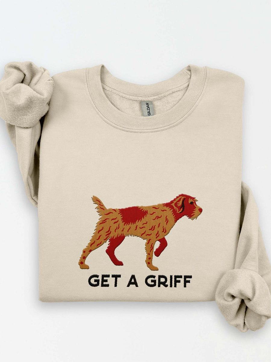 Get a Griff Sweatshirt (Embroidered) of a Wirehaired Pointing Griffon(Chestnut product image (1)