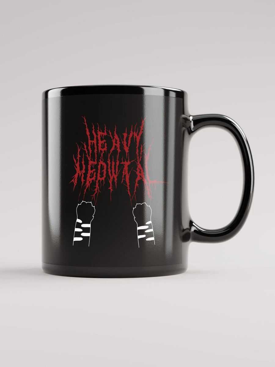 Heavy Meowtal 11oz black mug for metalheads and cat lovers product image (1)