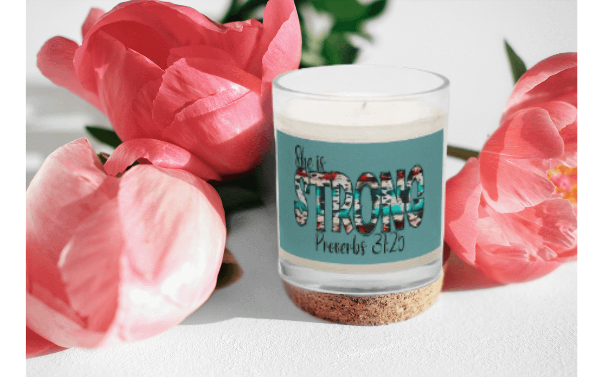 Proverbs 31:25 "She is Strong" Soy Wax Candle product image (1)
