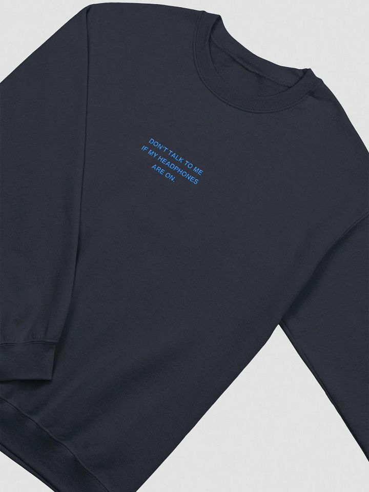 HEADPHONES ON embroidered crewneck (monochrome blue) product image (1)