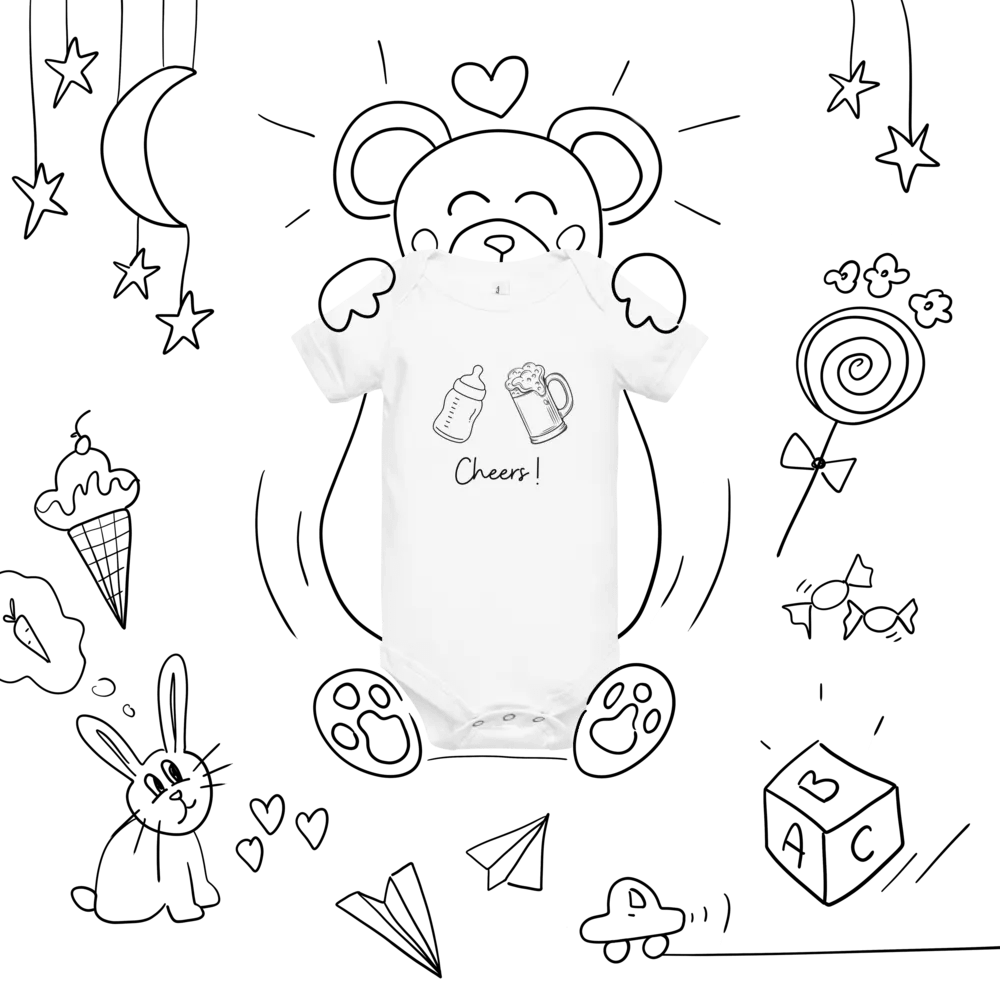 Baby Bottle and Beer Stein - Baby Short Sleeve Onesie product image (7)