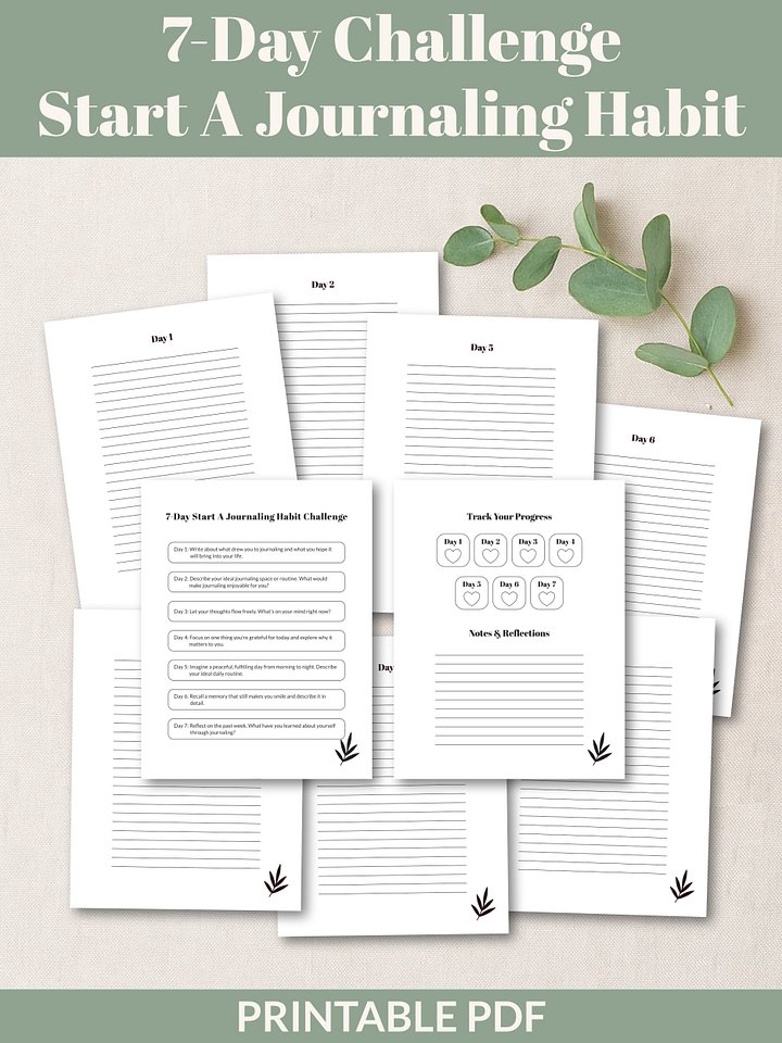 7-Day Start A Journaling Habit Challenge Printable product image (1)