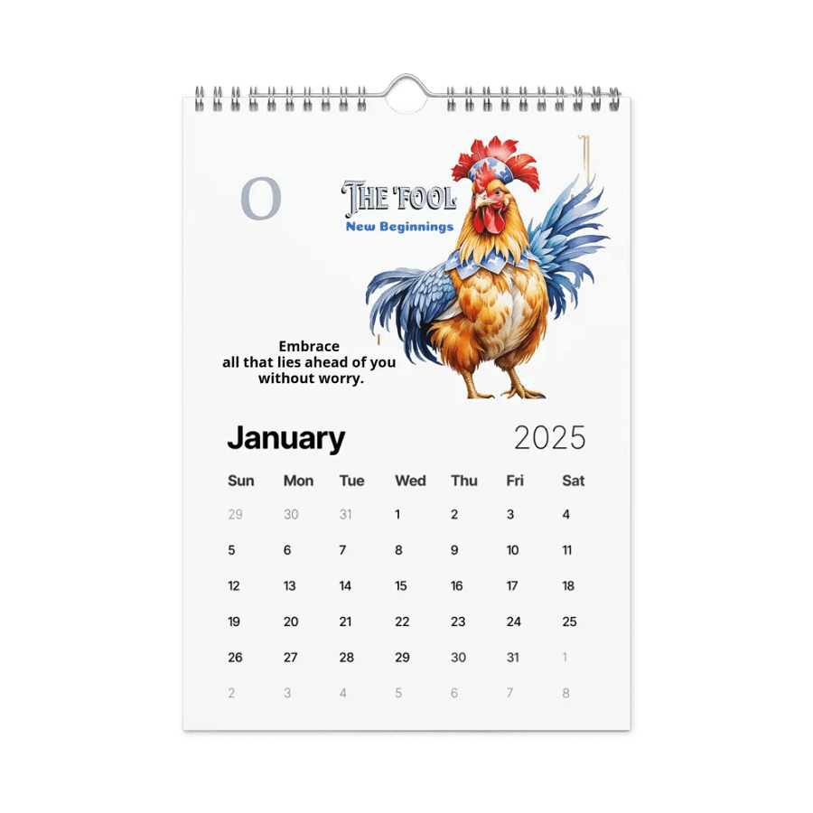 Chicken Tarot Inspiration 12 Month Wall Calendar product image (6)