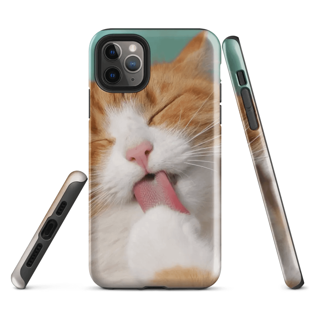 Lovable Cat Lick Bath Phone Case for Feline Fans product image (3)