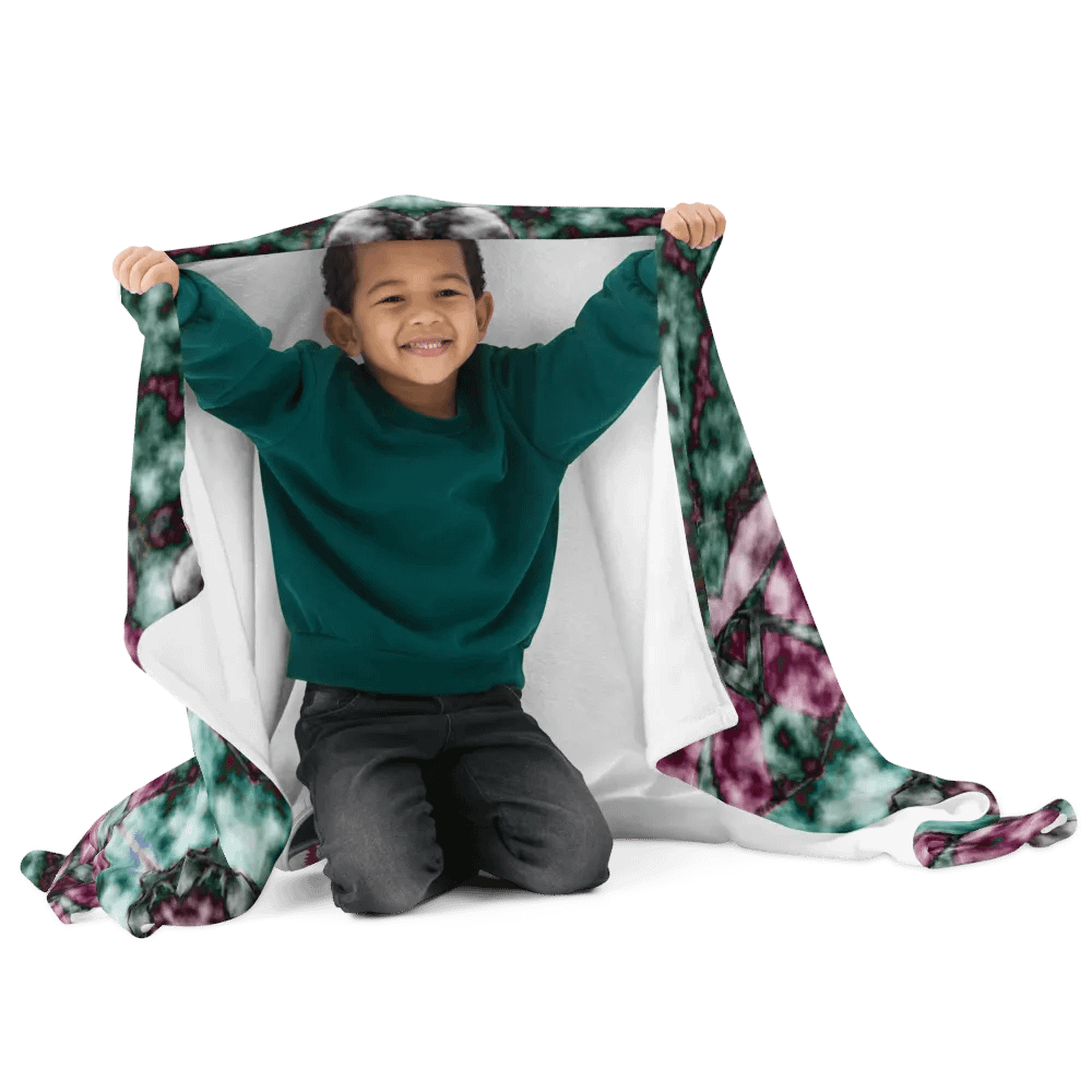 Bohemian 6 Pointed Madala Teal and Pink/ Throw Blanket by Allcolor product image (8)