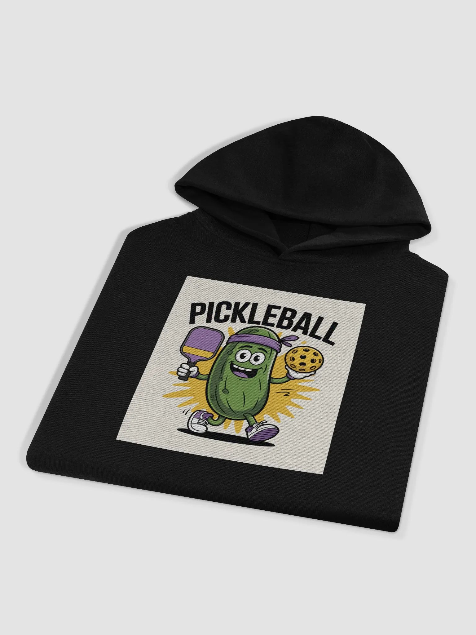 "Pickleball Power Hoodie – Funny Pickle Character Design" product image (9)
