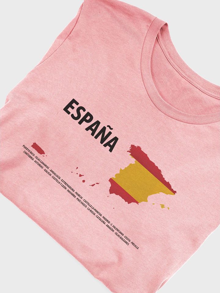 Camiseta manga corta rosa pastel - Mapa de España (incluye Puerto Rico) product image (1)