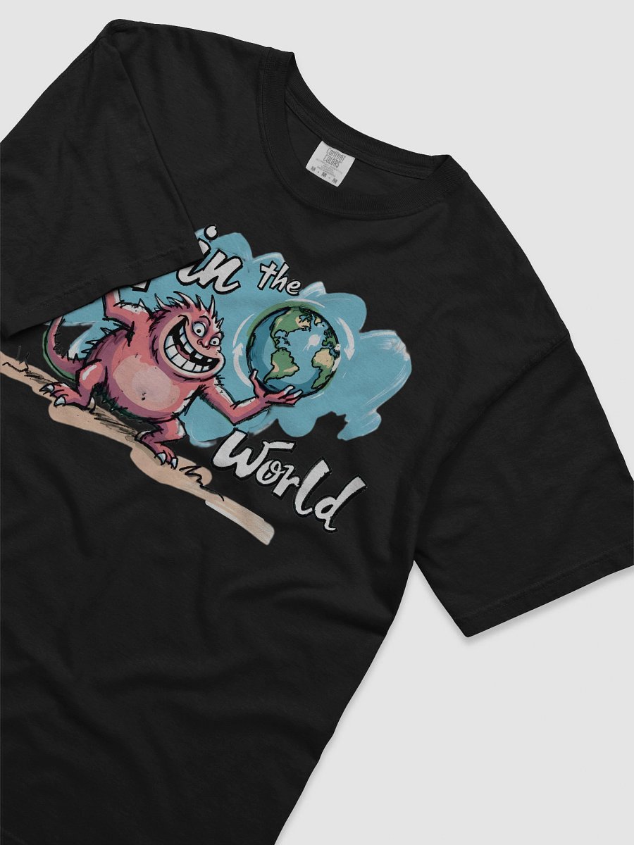 Playful Monster Spins the World: Cartoon Fun Heavyweigh T-Shirt product image (59)