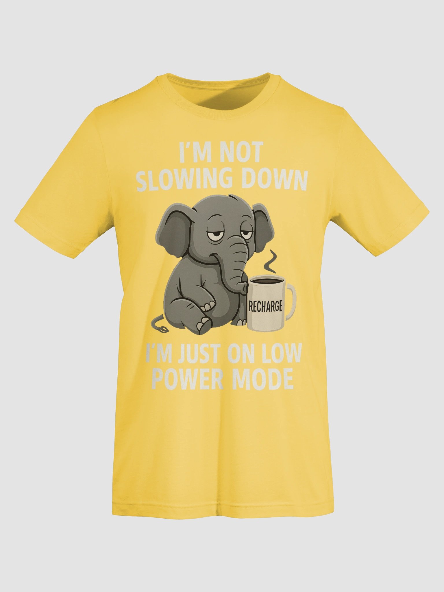Funny Tired Elephant T-Shirt – “Low Power Mode” Lazy Humor Gift product image (8)