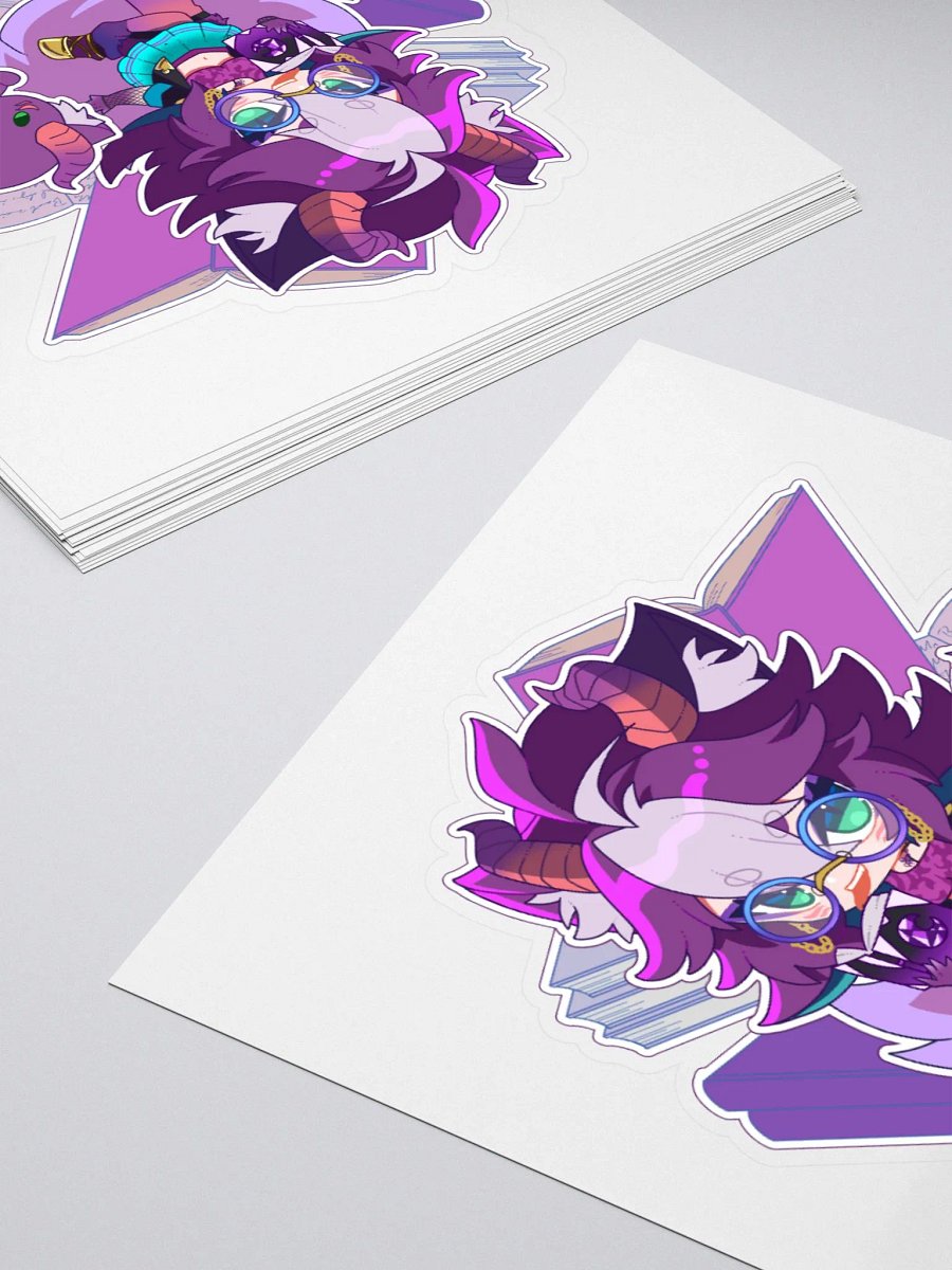 Loki and Dewey with Books Kisscut Sticker (Multiple Sizes) product image (4)