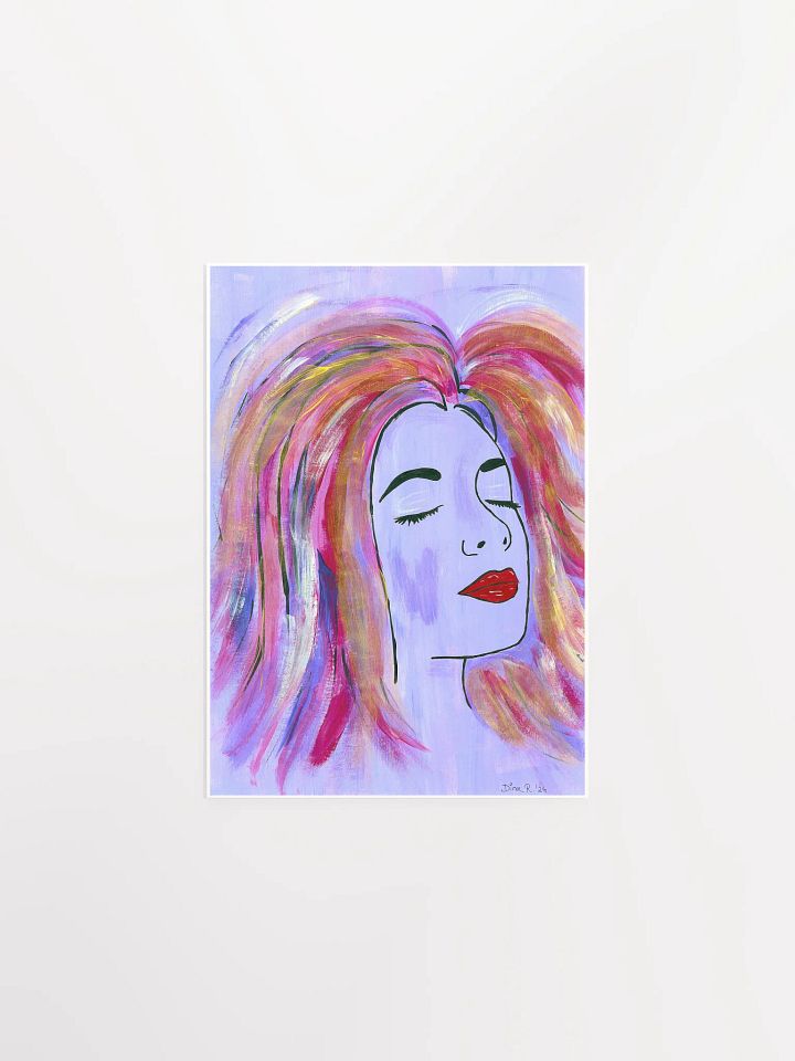 Dreaming Girl - (art by Dina R.) - acrylic painting picture - Enhanced Matte Paper Poster (in) product image (1)
