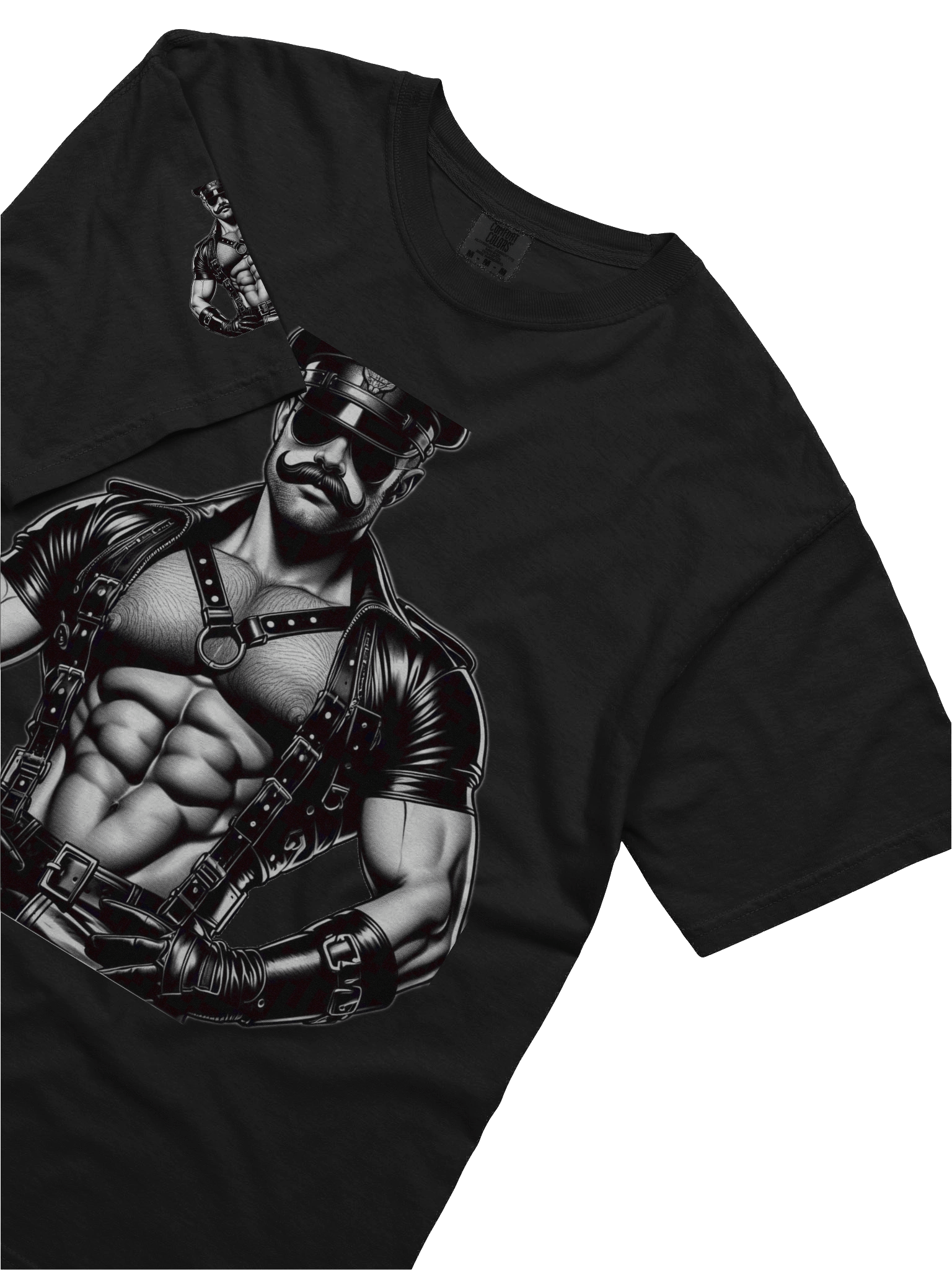 Gay Leather Uniform Dark Daddy Tom of Finland Tribute Berlin German Pride Graphic Design T-Shirt product image (41)