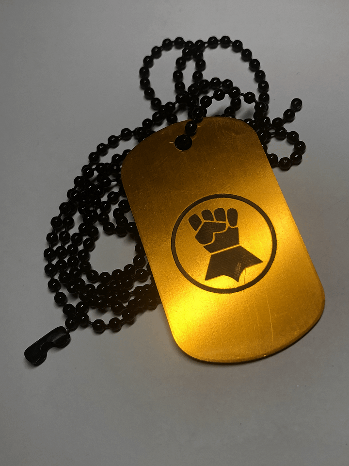 FISTS - Engraved Dog Tag Pendant Necklace product image (2)