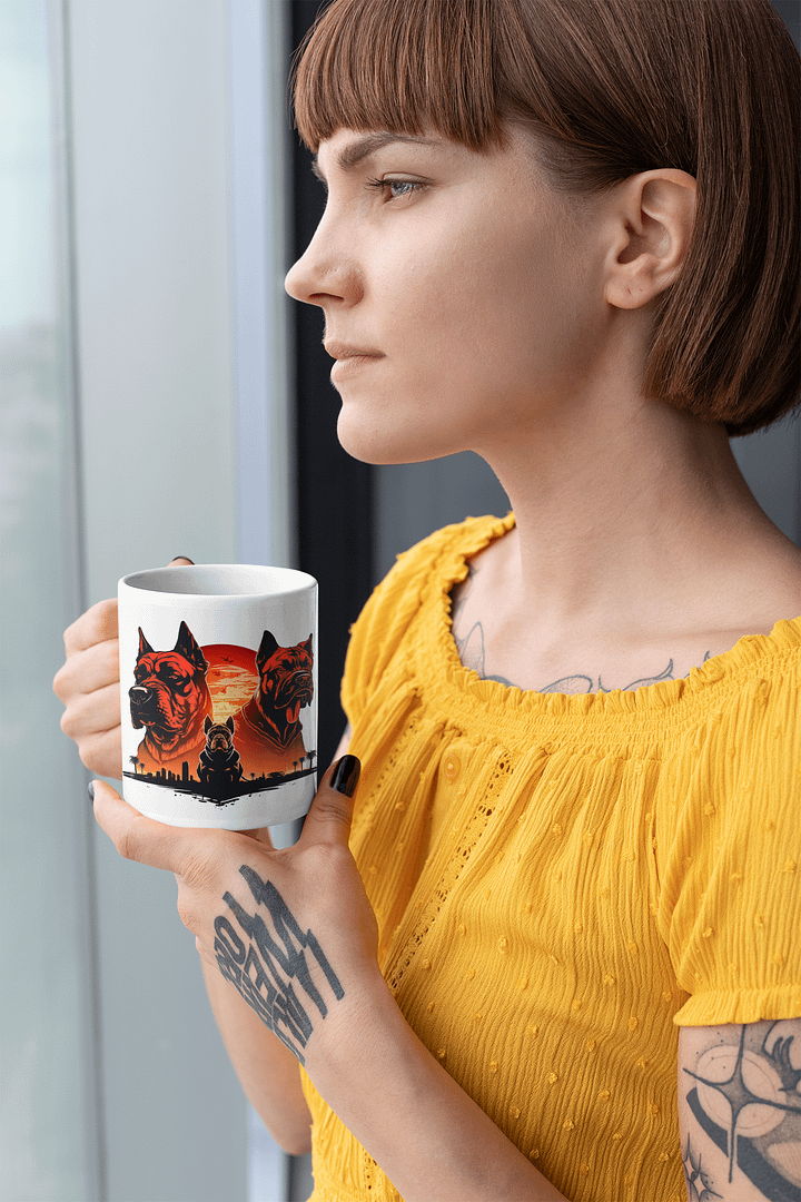 Retro Cane Corso White Glossy Mug product image (1)