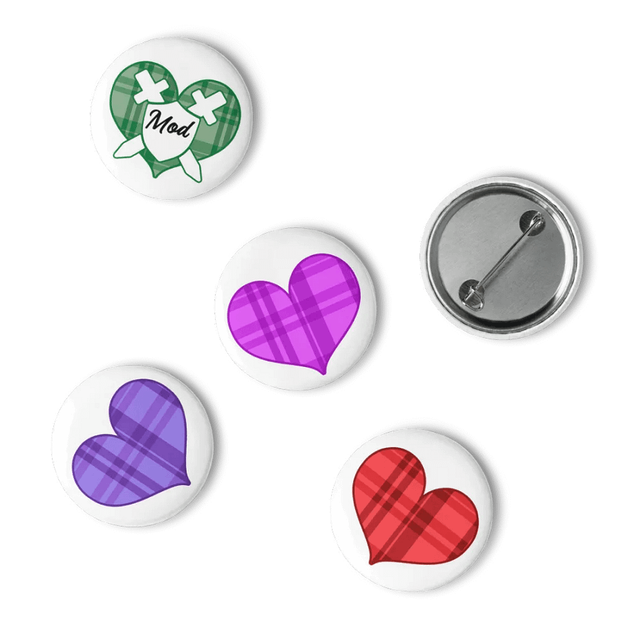 Flannel Heart Pins - Purple/Light product image (6)