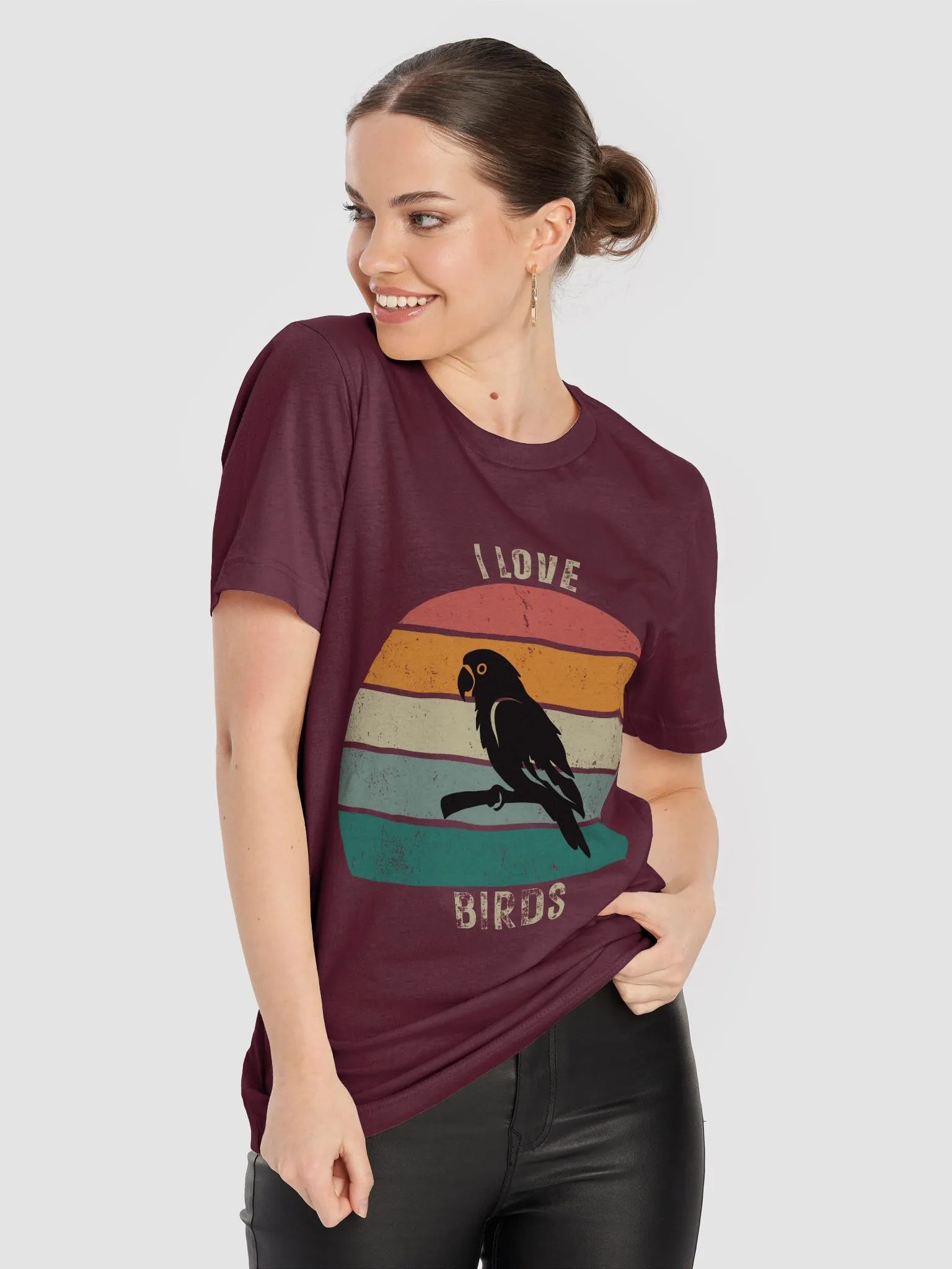 Retro I love Birds T-shirt product image (5)