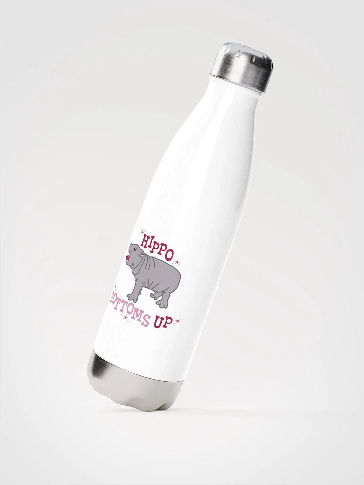 Hippo Bottoms Up Steel Water Bottle | Moo Deng Inspired Merch product image (5)