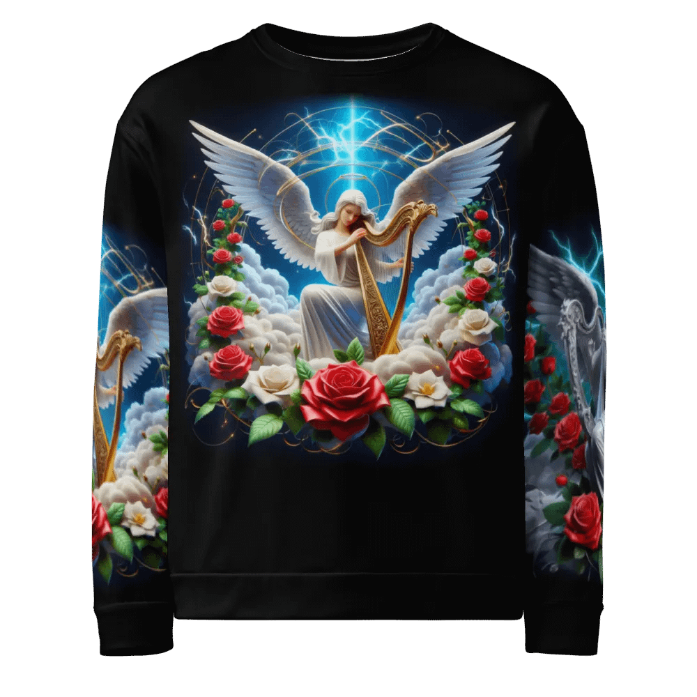 Angels making Music with a Harp - All-Over Unisex Sweatshirt #21 product image (6)