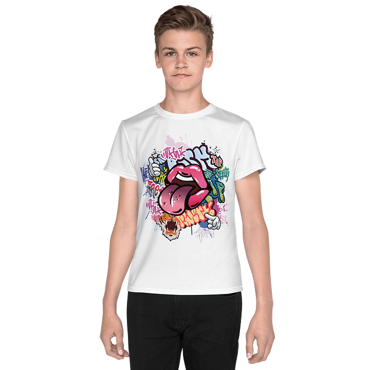 Youth Crew Neck T-Shirt Street Graffiti Graphic All-Over Print product image (1)