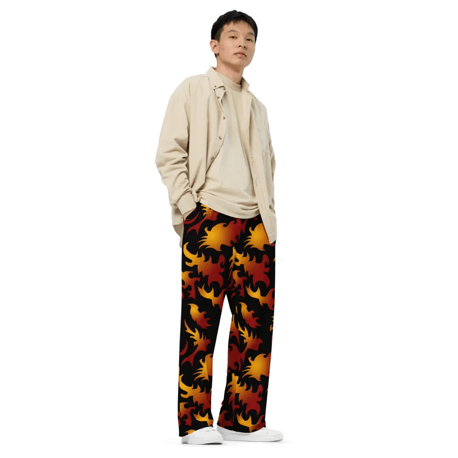 Abstract Flames Wide Leg Pants product image (3)
