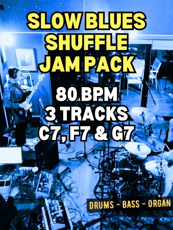 Slow Blues Shuffle Jam Pack - 80 BPM - Keys of C, F & G product image (1)
