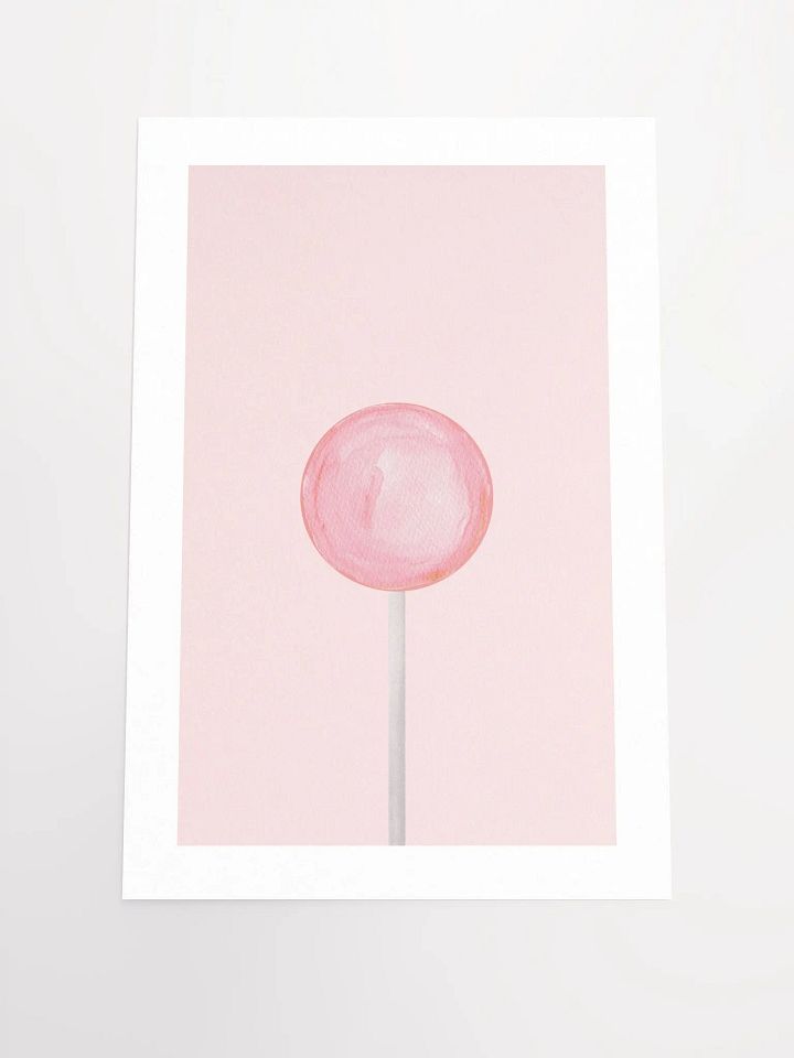 Minimalist Pink Lollipop on Soft Blush Background Wall Art product image (1)