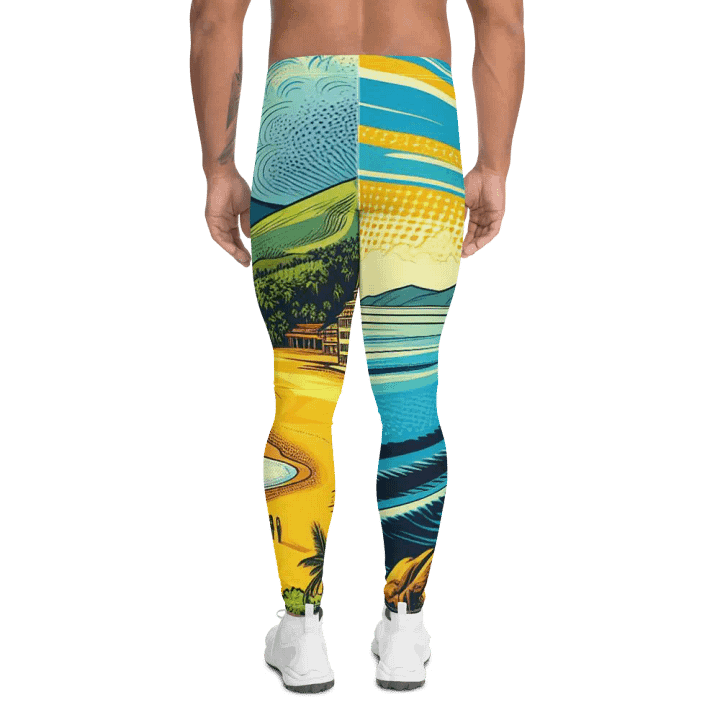 Coastal Comic All-Over Men's Leggings |AI Design product image (2)