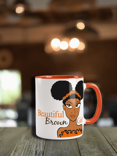 Beautiful Brown Girl Ceramic Mug - Cinnamon product image (1)