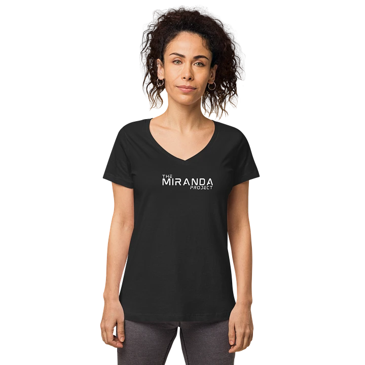 The Miranda Project White Logo Women's Fitted V-Neck Tee product image (1)
