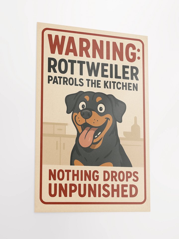 WARNING: Rottweiler Patrols the Kitchen. Nothing Drops Unpunished. product image (4)