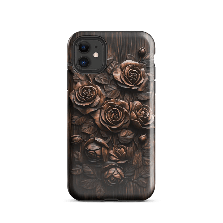 Dark Roses Wood Carving Effect - Tough Phone Case product image (2)