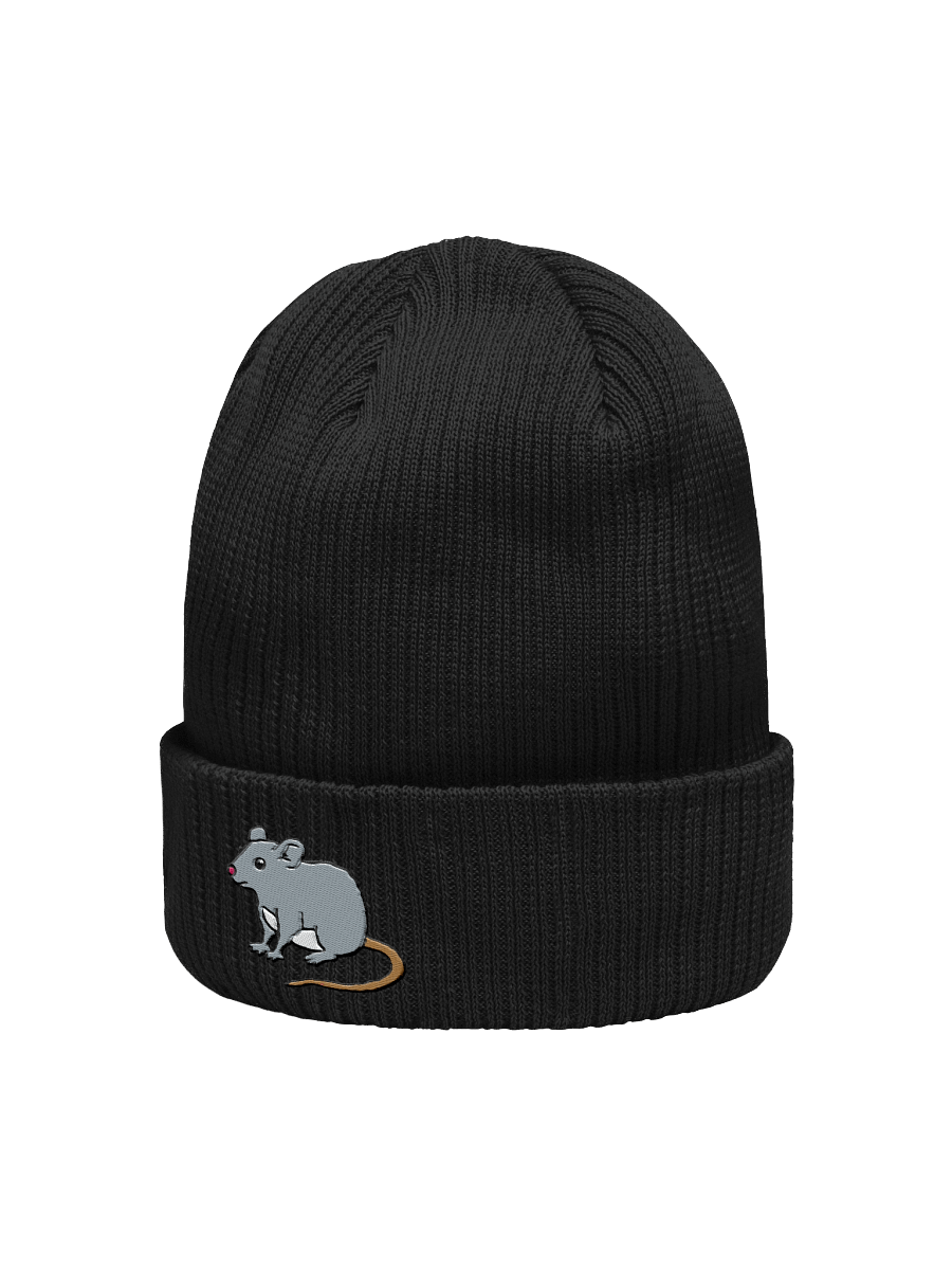 Gray Rat Embroidered Organic Beanie product image (8)
