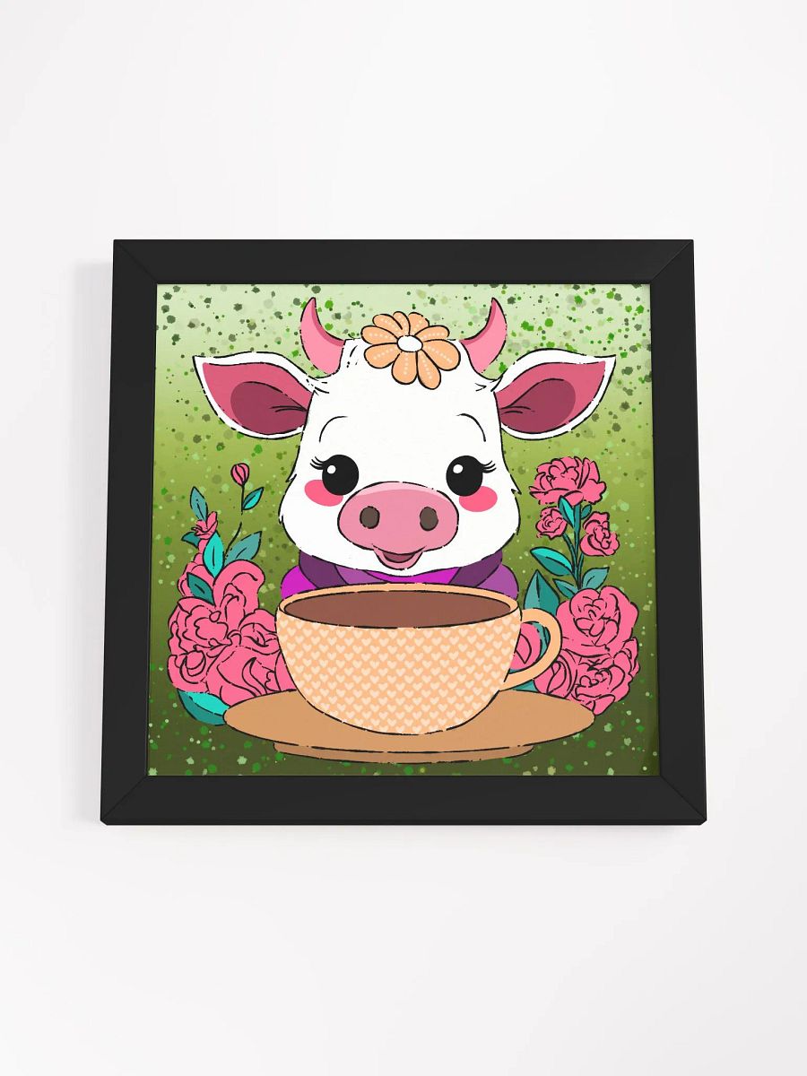 Coffee Break Cow Framed Art Print product image (5)
