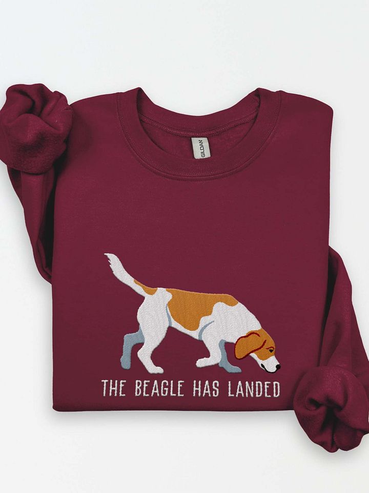 The Beagle Has Landed Sweatshirt (Embroidered) of a Beagle(Lemon) product image (1)
