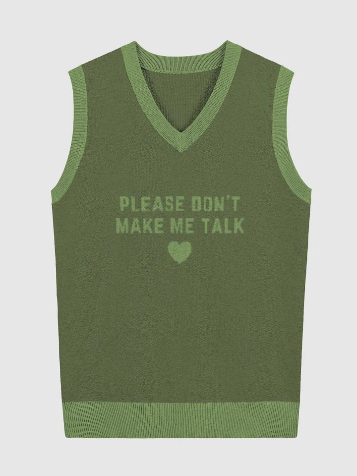 PLEASE DON'T MAKE ME TALK (duotone olive) knitwear vest product image (4)