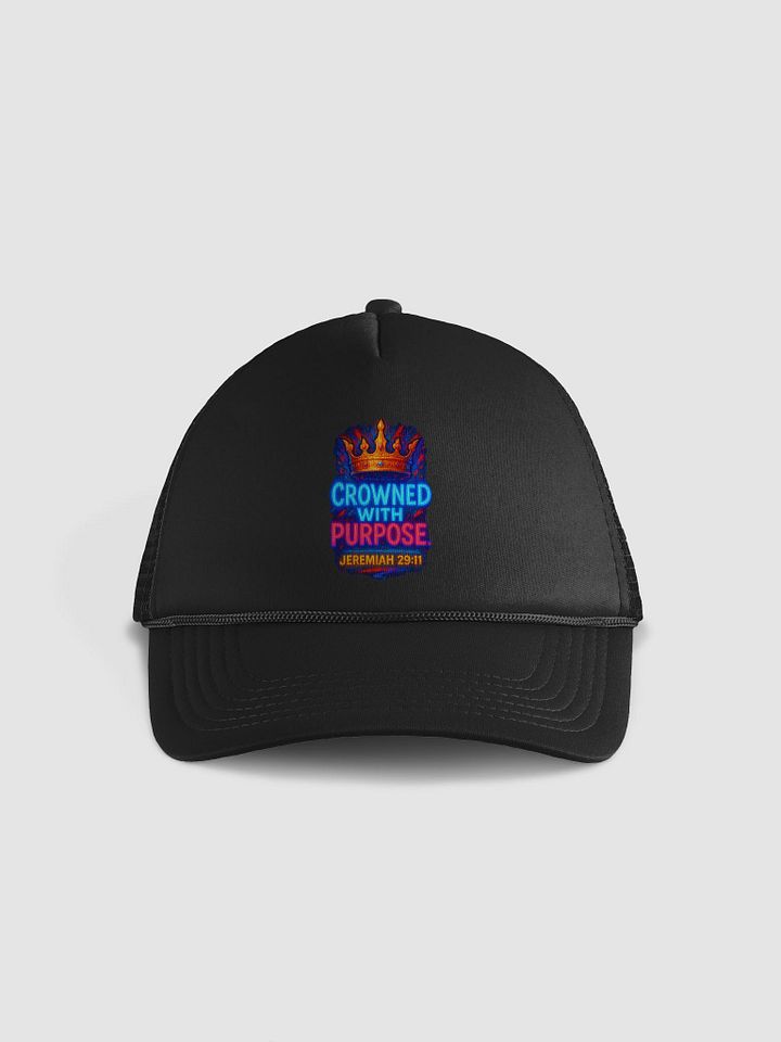 CROWNED WITH PURPOSE — Foam Trucker Hat (Jeremiah 29:11) product image (1)