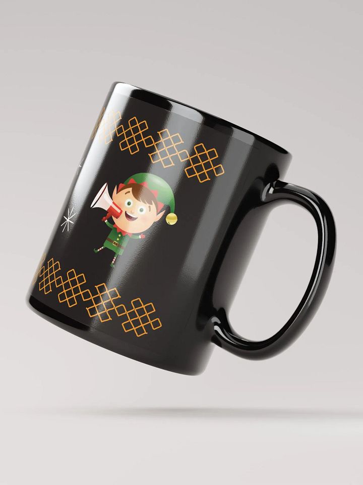 santa claus golden border shiny black mug product image (2)