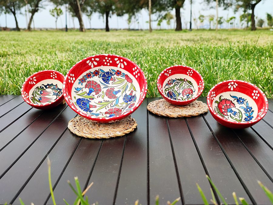Ceramic snack bowl set, 7 pieces — handmade pottery, handmade ceramic, home decor, handmade gift, Turkish ceramic product image (4)