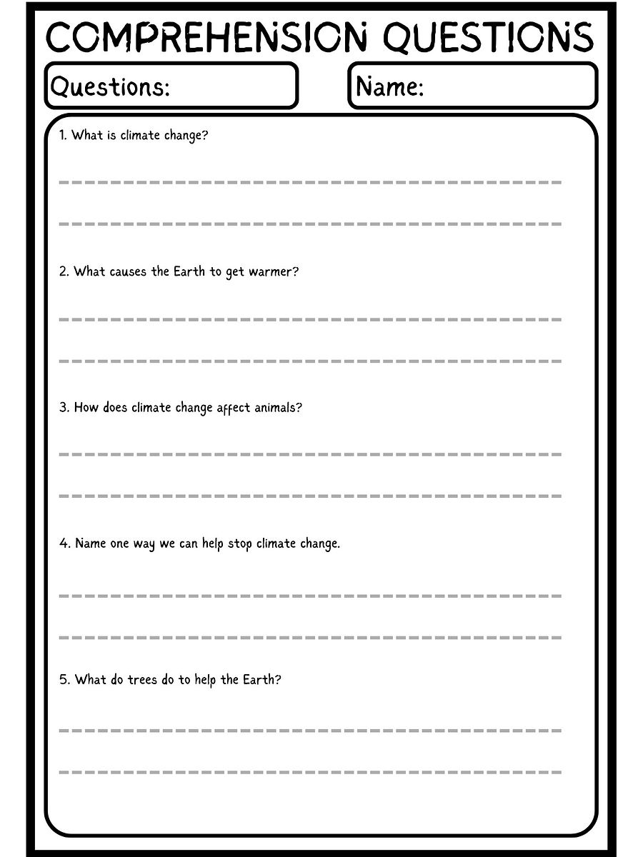 climate change kids reading comprehension questions product image (3)