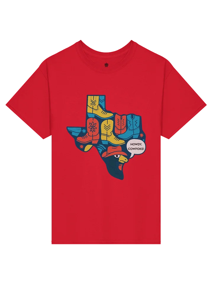 "Howdy, Cowpoke!" Cowboy Hat Duck Texas State Shaped Boxy Fit Unisex T-Shirt product image (6)