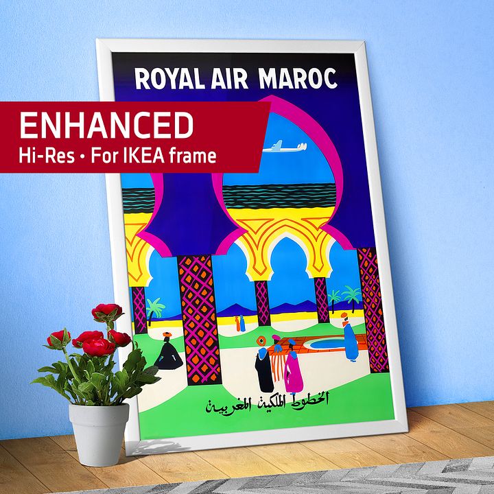 Morocco, Air Maroc, 1960 — retro travel poster, vintage travel print product image (1)