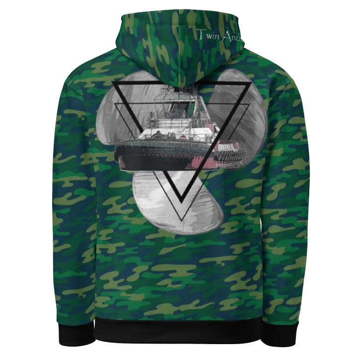 Camouflage Three blade prop triangle Athena tug Hoodie product image (1)