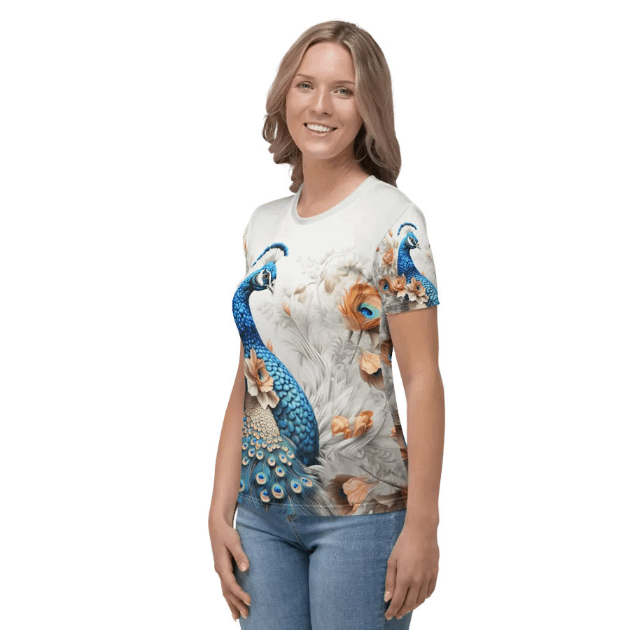 Realistic Peacock T shirt product image (6)