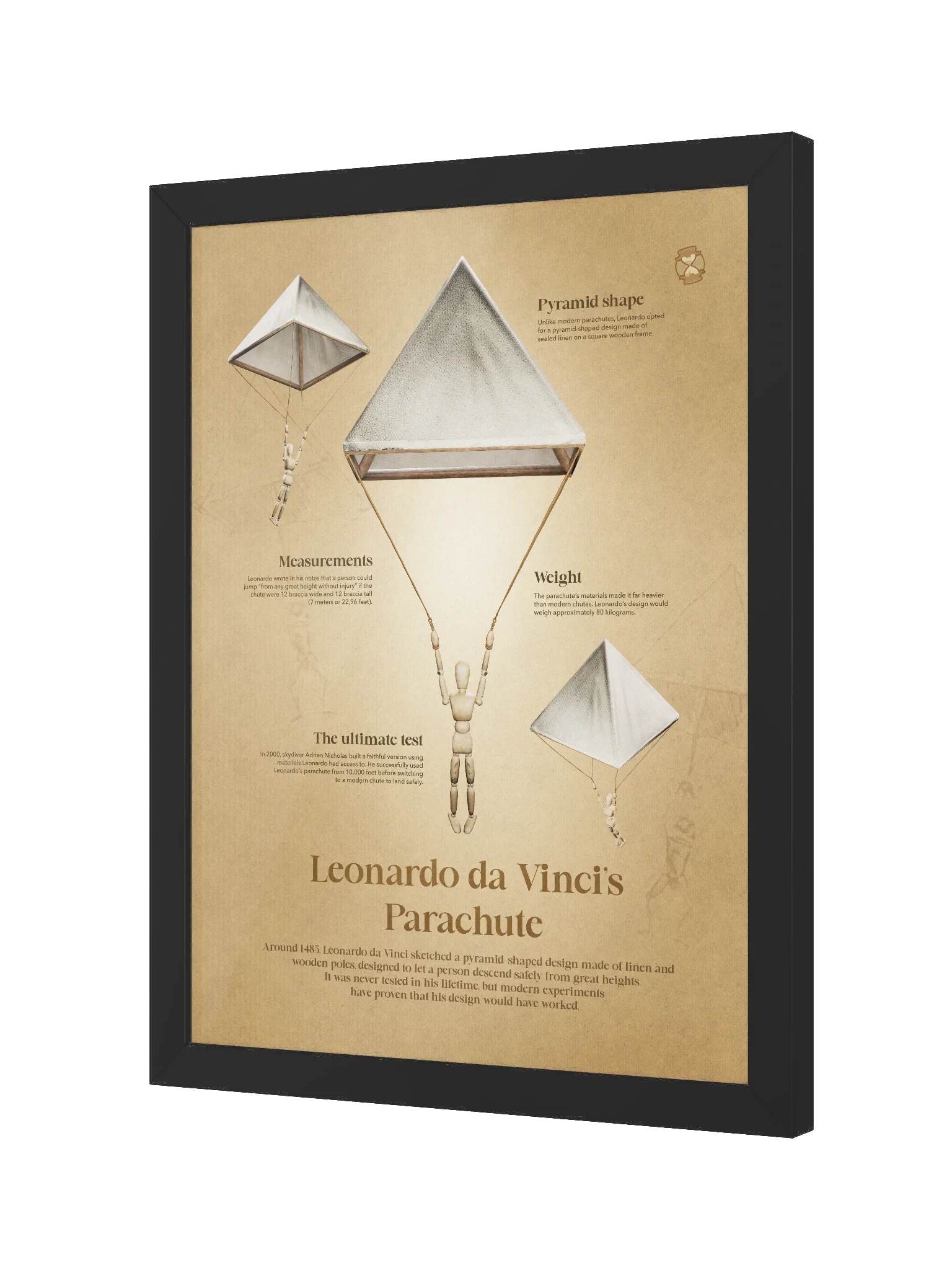 Leonardo da Vinci's Parachute (Framed poster) product image (4)