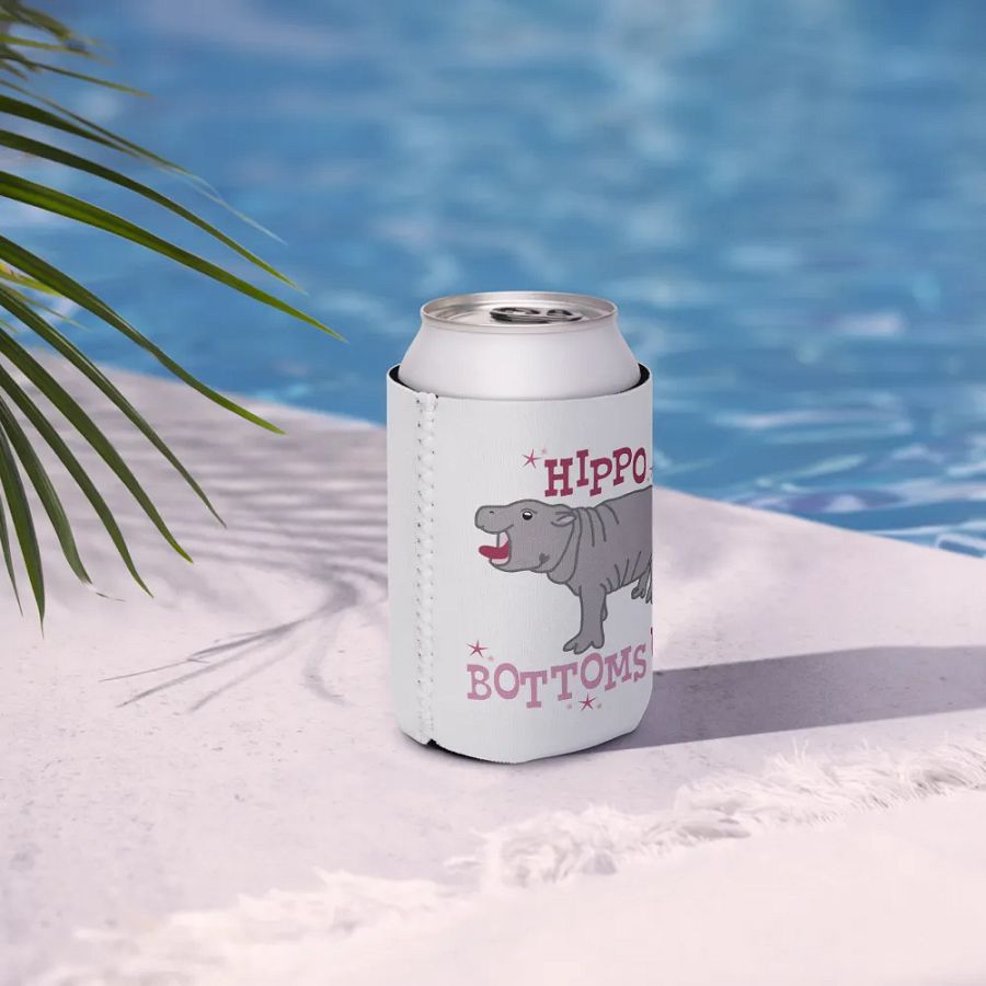 Hippo Bottoms Up Coozie | Moo Deng Inspired Merch product image (4)