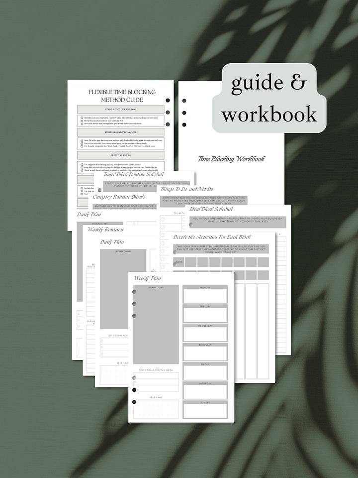 Complete EASY Time Blocking Guide & Workbook | A5 Printable product image (1)