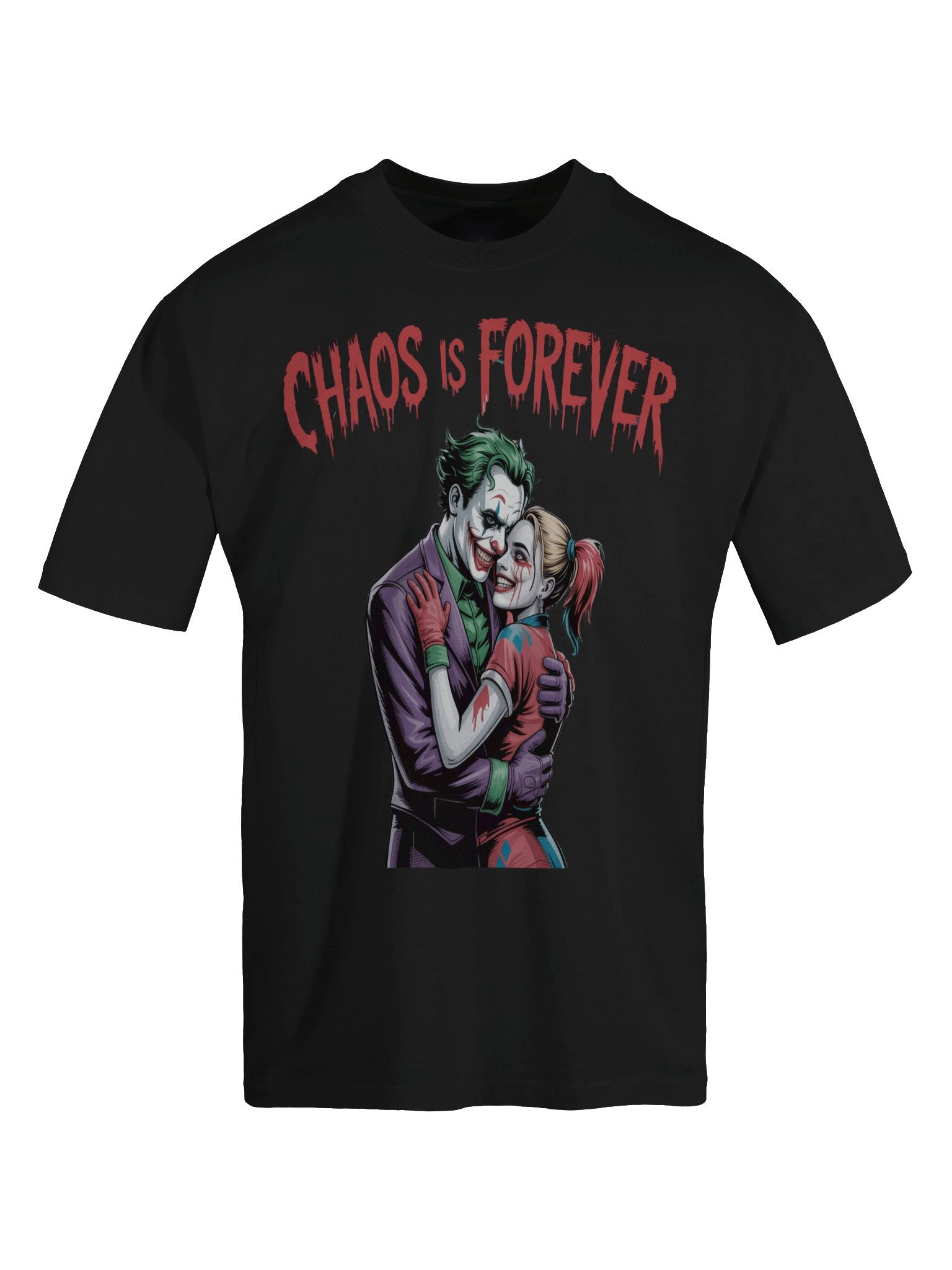 Joker & Harley Quinn 'Chaos is Forever' Oversized Faded T-Shirt product image (1)